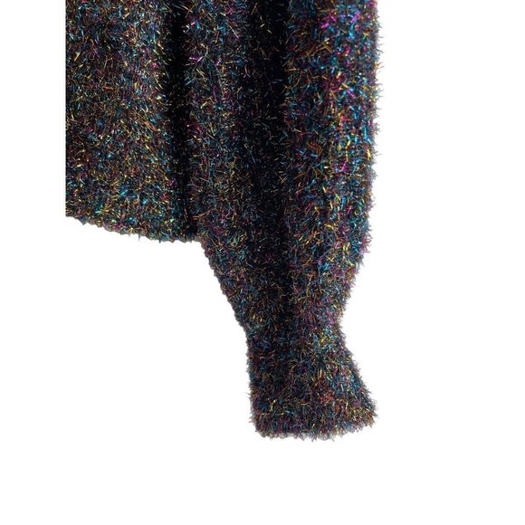 Do + Be Size Small Black Sparkle Multicolor Pullover Crewneck Sweater Holiday - Picture 6 of 8